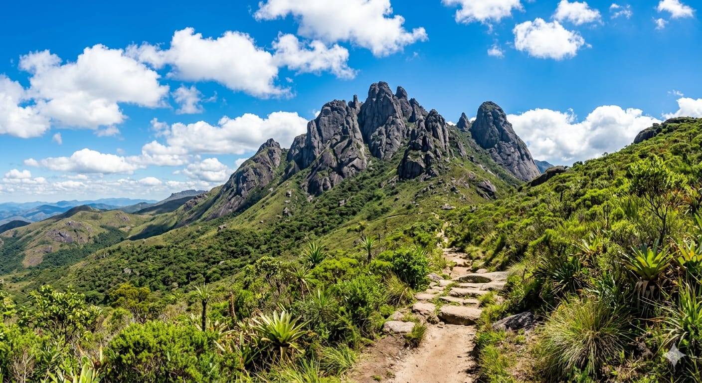 Vista aérea da região serrana perto do Hotel Fazenda Bom Retiro